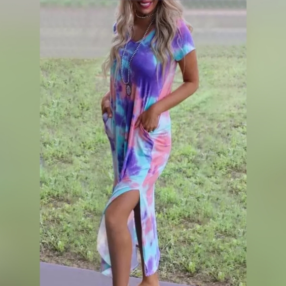 5/$25 Tie Dye Cover Up Summer Dress - Picture 2 of 5